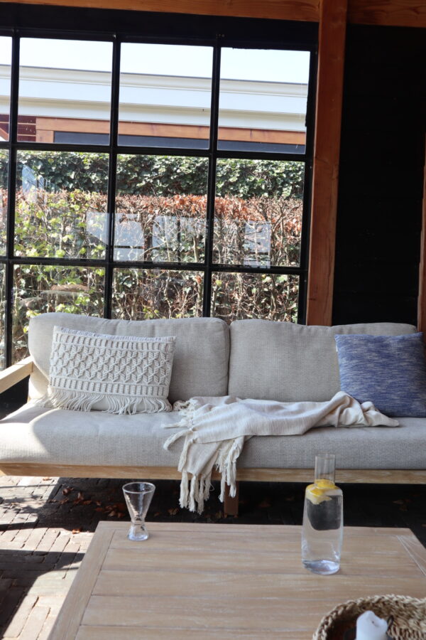 Blauw off white kussen - Afbeelding 4