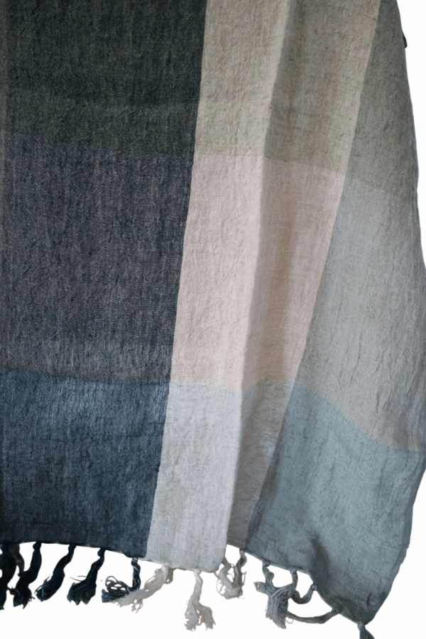 Geruit linnen tafelkleed groen, blauw - Afbeelding 2